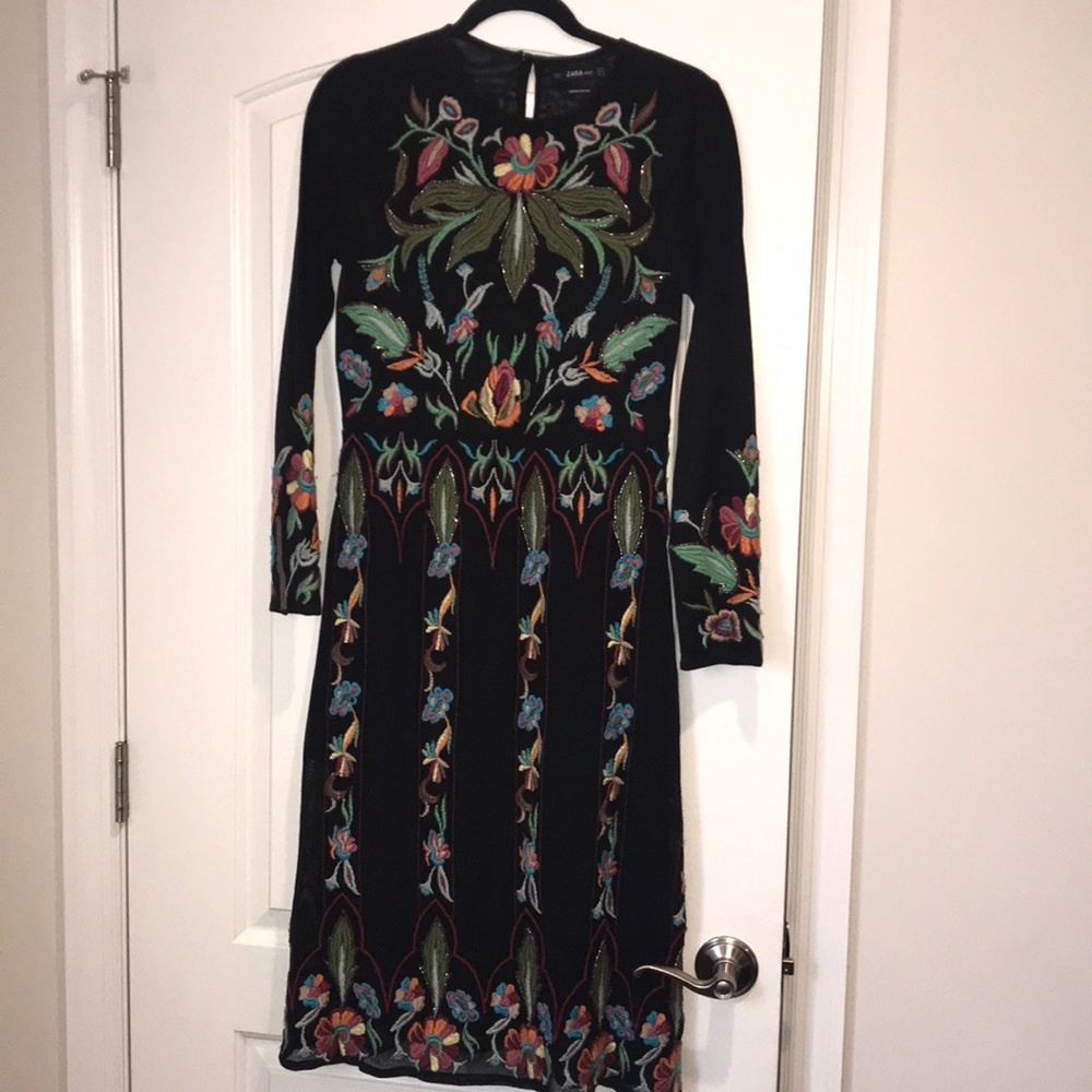 Zara limited edition beaded Embrioered dress